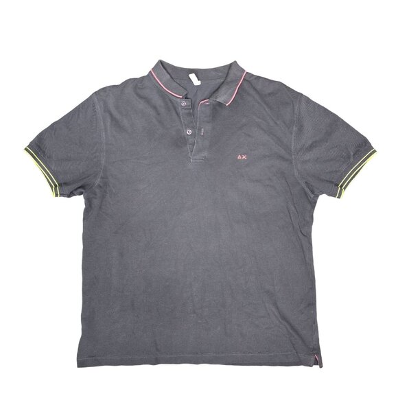 Sun68 Mens Polo Shirt - Dark Gray With Neon Green & Pink Accents size XXL - Picture 7 of 7